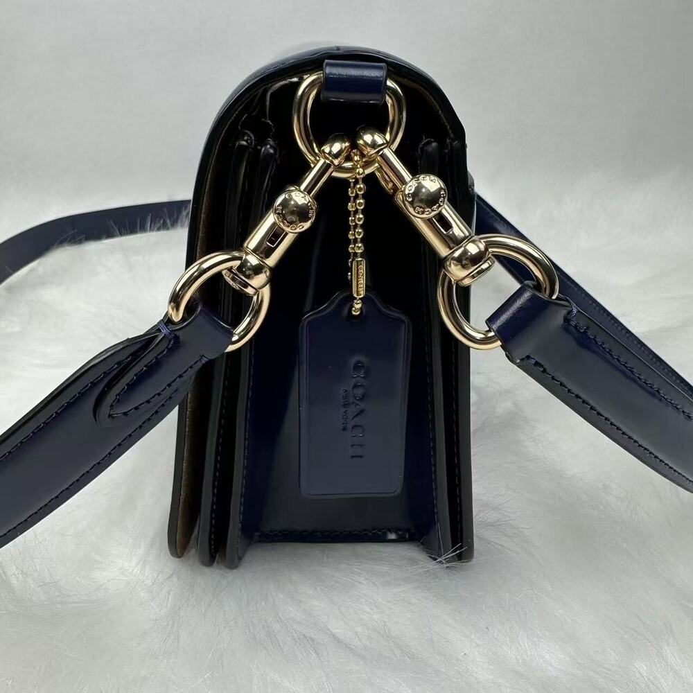 Coach Quinn Shoulder Crossbody Bag In Novelty Leather/True Navy CY657 NWT - Picture 4 of 9